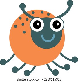 Cartoon bug character. Funny smiling cute insect