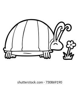 cartoon bug and flower