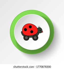 cartoon bug lady toy colored button icon. Signs and symbols can be used for web, logo, mobile app, UI, UX
