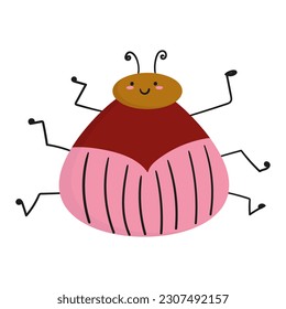 cartoon bug on white background vector illustration