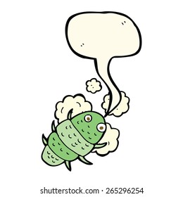 cartoon bug with speech bubble