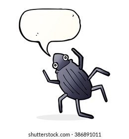 cartoon bug with speech bubble