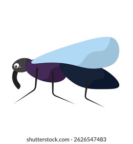 Cartoon bug with wings. Vector illustration
