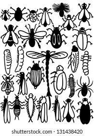 cartoon bugs and insects,layered vector set