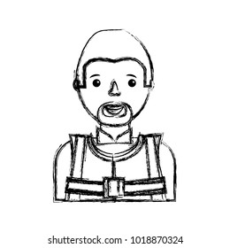 cartoon builder man icon 