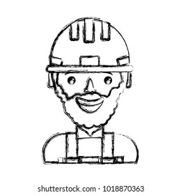 cartoon builder man icon 