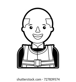 cartoon builder man icon 