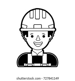 cartoon builder man icon 