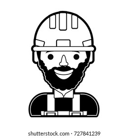cartoon builder man icon 