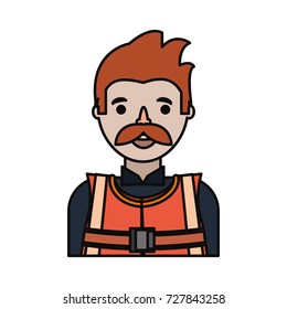 cartoon builder man icon 