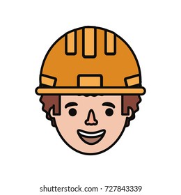 cartoon builder man icon 