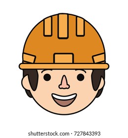 cartoon builder man icon 