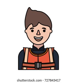 cartoon builder man icon 