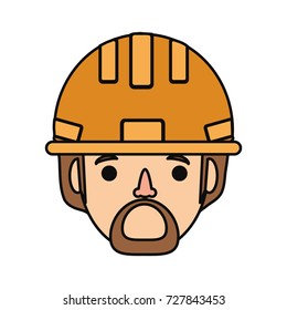 cartoon builder man icon 