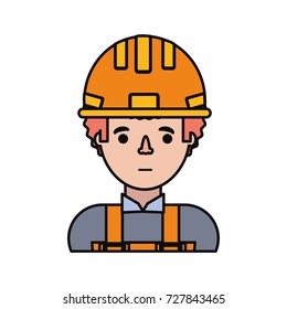 cartoon builder man icon 