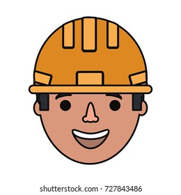 cartoon builder man icon 