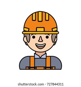 cartoon builder man icon 
