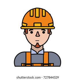 cartoon builder man icon 