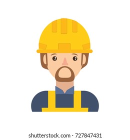 cartoon builder man icon 