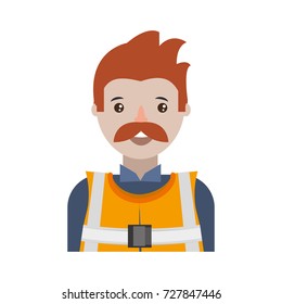 cartoon builder man icon 