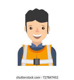 cartoon builder man icon 