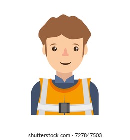 cartoon builder man icon 