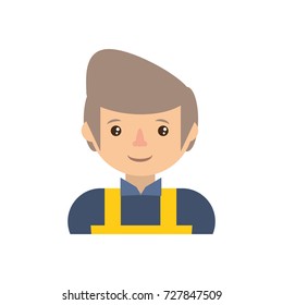 cartoon builder man icon 