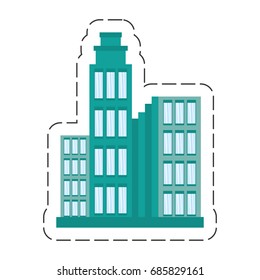 cartoon building architecture modern