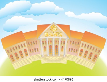 cartoon building of bank