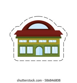 cartoon building classic construction vector illustration eps 10