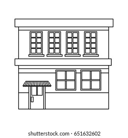 cartoon building grocery store facade