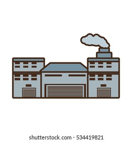 cartoon building industry factory chimney front vector illustration eps 10