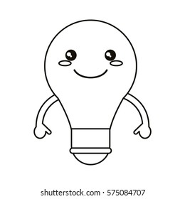 cartoon bulb creative idea school thin line