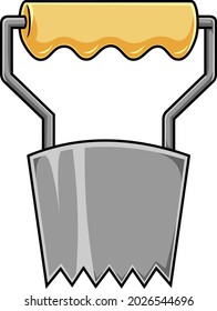 Cartoon Bulb Planter Garden Tool. Vector Hand Drawn Illustration Isolated On Transparent Background