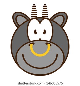 cartoon bull with a nose ring