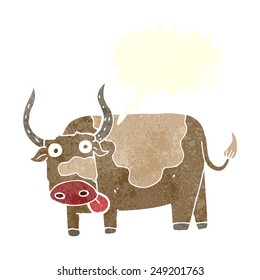 cartoon bull with speech bubble