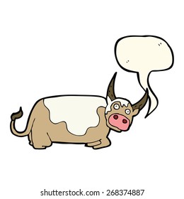 cartoon bull with speech bubble