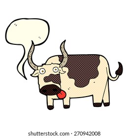 cartoon bull with speech bubble