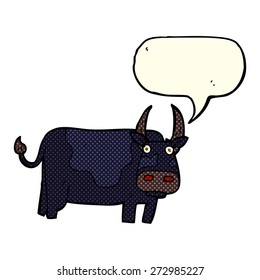Cartoon-Stier mit Sprachblase