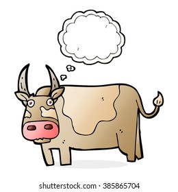 cartoon bull with thought bubble