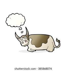 cartoon bull with thought bubble