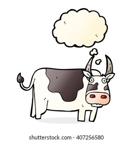 cartoon bull with thought bubble