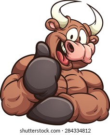 Cartoon bull. Vector clip art illustration with simple gradients. All in a single layer.