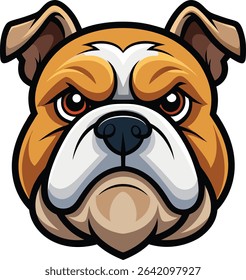 cartoon bulldog face in a vector art