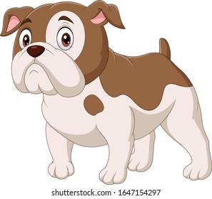 Cartoon bulldog isolated on white background