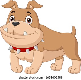 Cartoon bulldog isolated on white background 