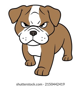 Ilustración del vector de aumento de Bulldog de caricaturas