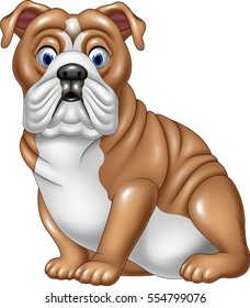 Cartoon bulldog sitting  