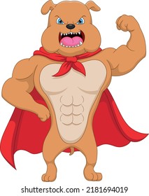 cartoon bulldog in superhero costume