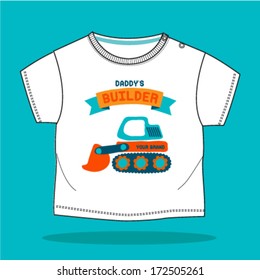 Cartoon bulldozer. Vector illustration